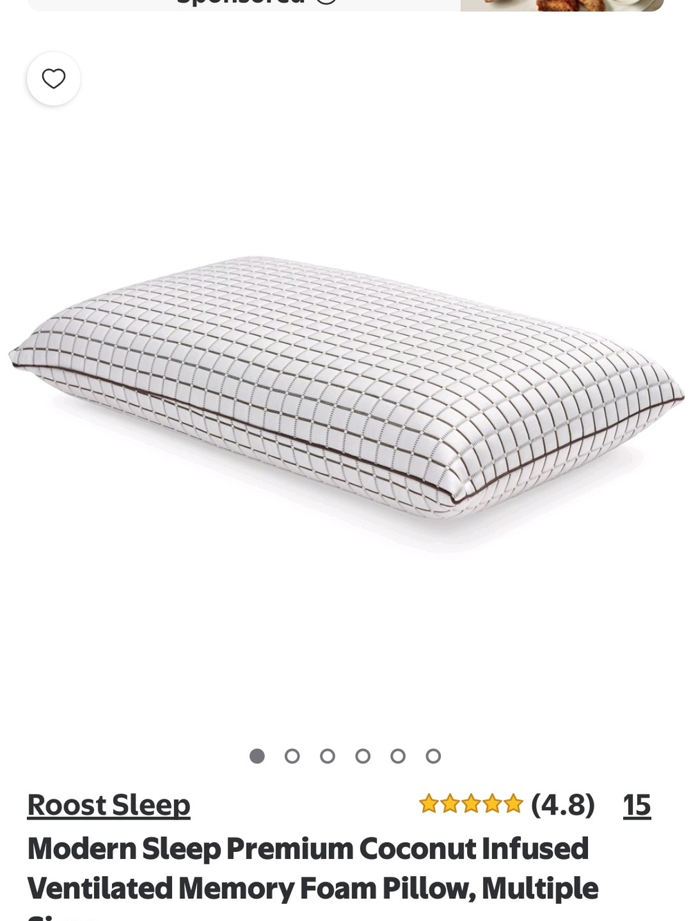 White Grid Memory Foam Pillow